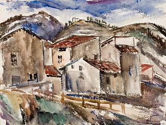风景， 卡涅斯 Maisema, Cagnes (1921)，萨利宁·泰科