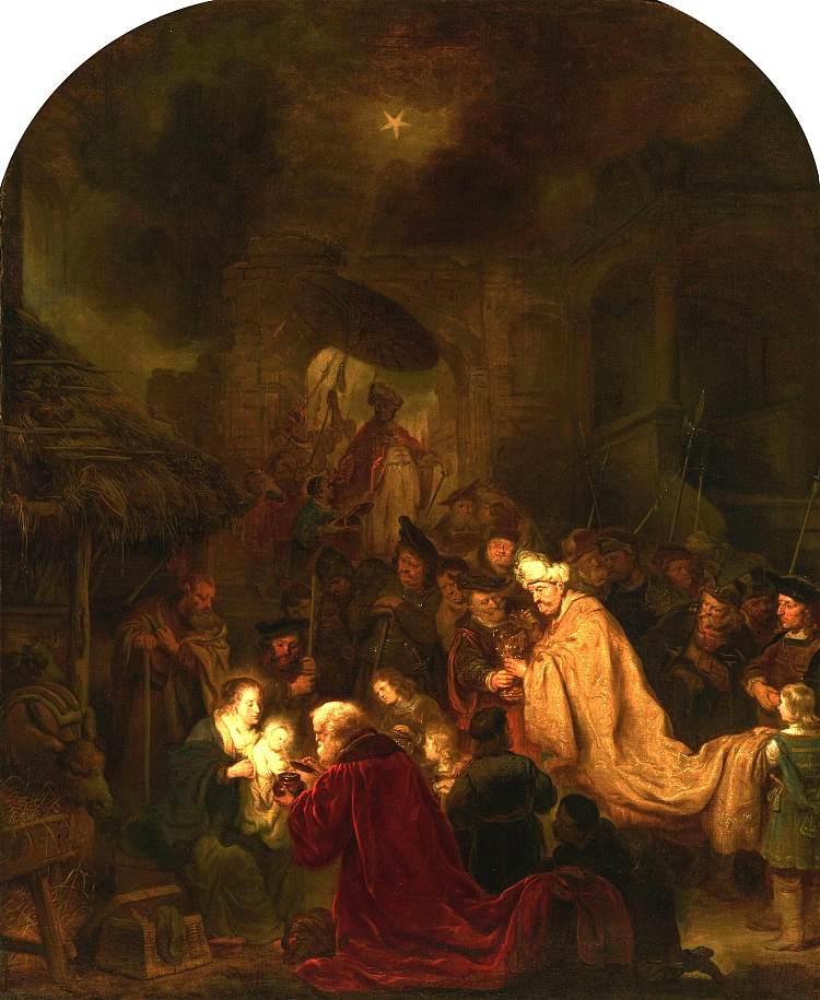 贤士的崇拜 The Adoration of the Magi (c.1645; Amsterdam (then Dutch Republic),Netherlands  )，所罗门·科宁克