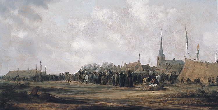 帕登市场蒂法尔肯堡(南荷兰) Paardenmarkt Te Valkenburg (Zuid-Holland),所罗门·范·鲁伊斯戴尔
