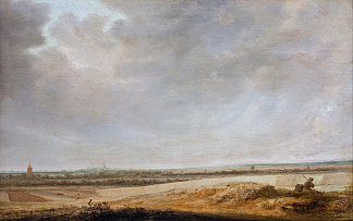 景观与玉米地 Landscape with Cornfields (1638)，所罗门·范·鲁伊斯戴尔