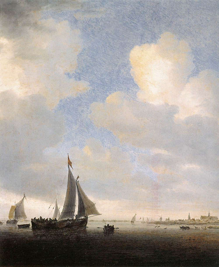 从海上看阿尔克马尔 View of Alkmaar from the Sea,所罗门·范·鲁伊斯戴尔