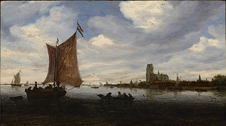 多德雷赫特景观 View of Dordrecht (c.1660)，所罗门·范·鲁伊斯戴尔
