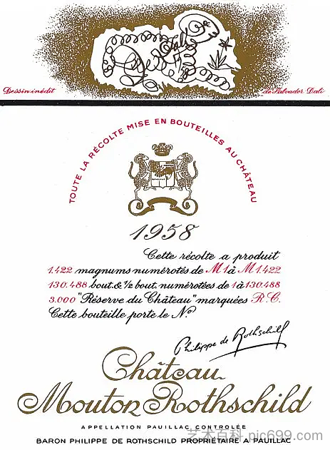 木桐罗斯柴尔德城堡 Chateau Mouton Rothschild (1958)，萨尔瓦多·达利