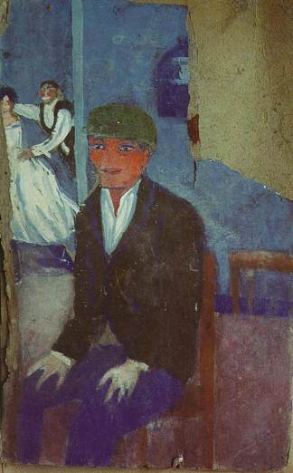 一个坐着的男人和一对跳舞的情侣 A Seated Man and a Dancing Couple (1921)，萨尔瓦多·达利
