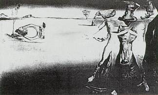沙漠中一对夫妇的幻影 Apparition of a Couple in the Desert (1946)，萨尔瓦多·达利