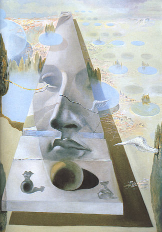 风景画中克尼多斯女神阿芙罗狄蒂的幻影 Apparition of the Visage of Aphrodite of Cnidos in a Landscape (1981)，萨尔瓦多·达利