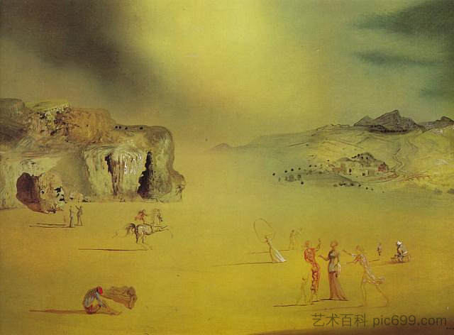 平均异教徒景观 Average Pagan Landscape (1937)，萨尔瓦多·达利