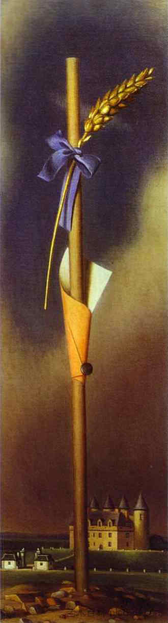 城堡旁边的蓝结和麦穗 Blue Knot and Ear of Wheat Next to the Castle (1980),萨尔瓦多·达利