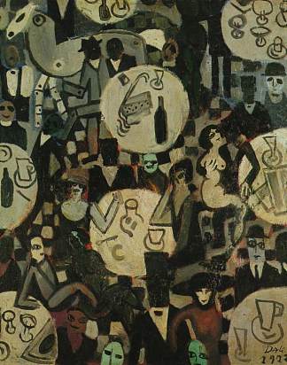 歌舞表演现场 Cabaret Scene (1922)，萨尔瓦多·达利
