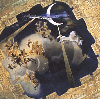 普波尔加拉城堡大厅的天花板 Ceiling of the Hall of Gala’s Chateau at Pubol (1971)，萨尔瓦多·达利