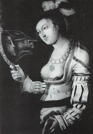 克拉纳奇变形记(镜中的女人) Cranach Metamorphosis (Woman in a Mirror) (1974)，萨尔瓦多·达利