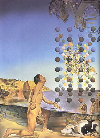 达利裸体，在五个常规机构前沉思 Dali Nude, in Contemplation Before the Five Regular Bodies (1954)，萨尔瓦多·达利