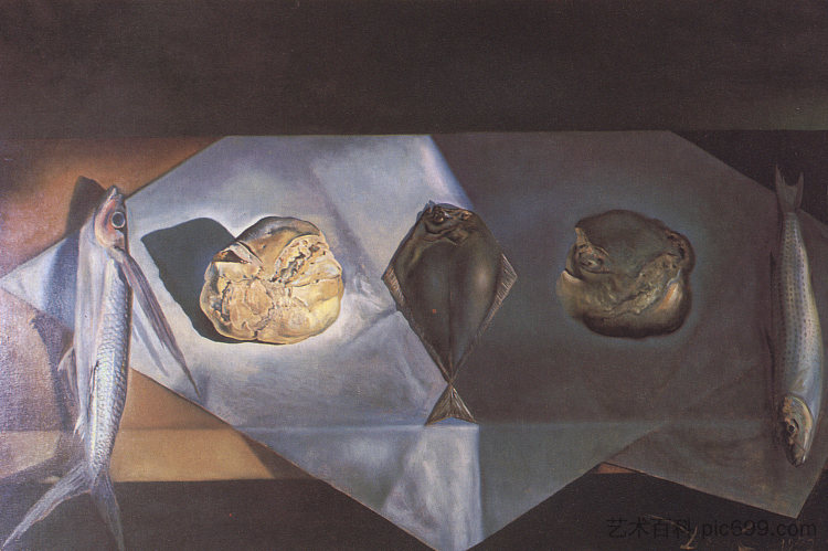 圣体静物 Eucharistic Still Life (1952)，萨尔瓦多·达利