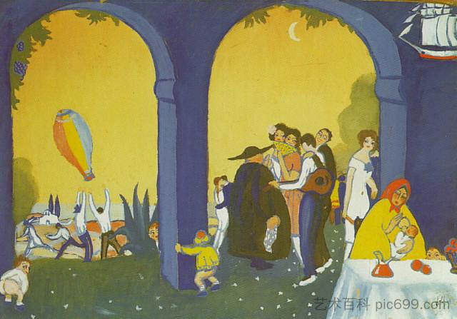 菲格拉斯节日 Festival in Figueras (1921),萨尔瓦多·达利