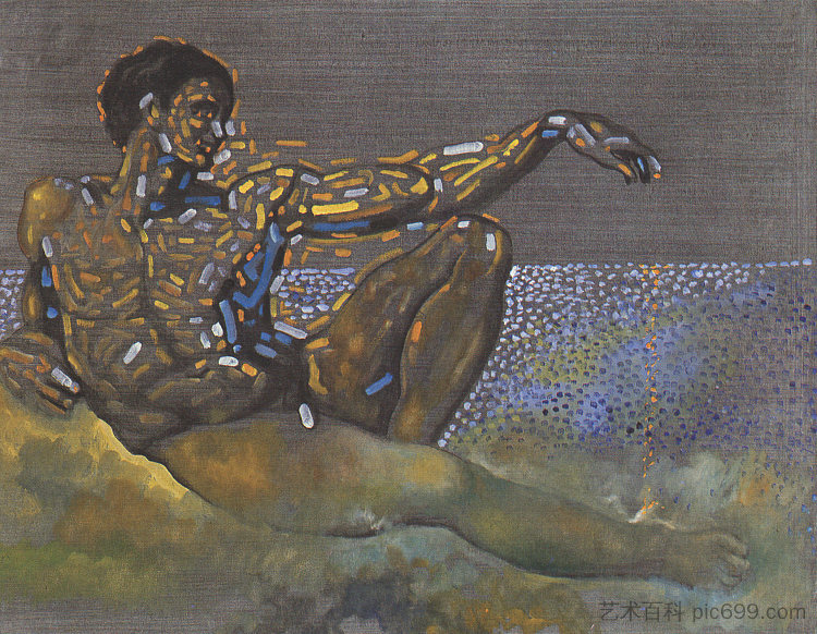 灵感来自西斯廷教堂天花板上的亚当 Figure Inspired by the Adam of the Ceiling of the Sistine Chapel (1982),萨尔瓦多·达利