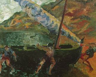 卡达克斯的渔民 Fishermen at Cadaques (1922)，萨尔瓦多·达利