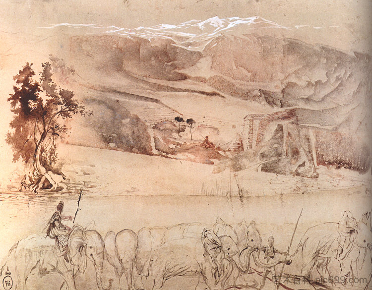 汉尼拔穿越阿普斯山脉 Hannibal crossing the Aps (1970),萨尔瓦多·达利