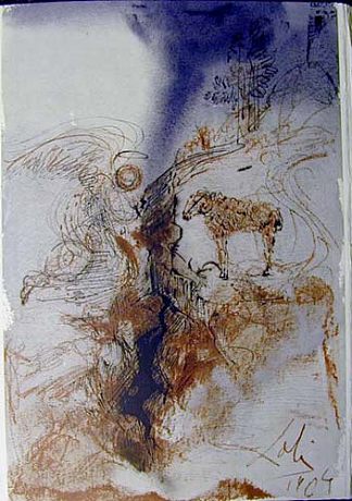 地球表面的山羊中的山羊 Hircus caprarum super faciem terrae (1964)，萨尔瓦多·达利