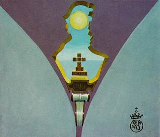 向Raimundus Lullus致敬(天花板绘画设计) Homage to Raimundus Lullus (design for a ceiling painting) (1975)，萨尔瓦多·达利