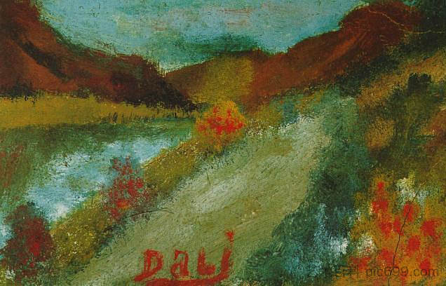 景观 Landscape (c.1916),萨尔瓦多·达利