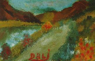 景观 Landscape (c.1916)，萨尔瓦多·达利