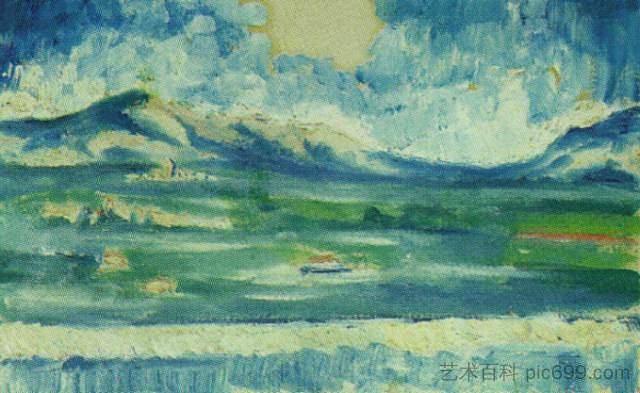 安普丹附近的景观 Landscape Near Ampurdan (c.1914)，萨尔瓦多·达利