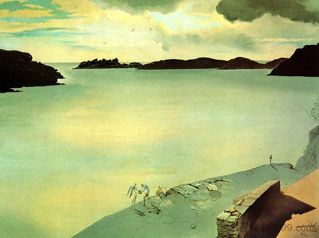 利加特港景观 Landscape of Port Lligat (1950)，萨尔瓦多·达利