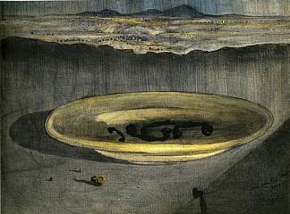 盘子上有电话的风景 Landscape with Telephones on a Plate (1938)，萨尔瓦多·达利