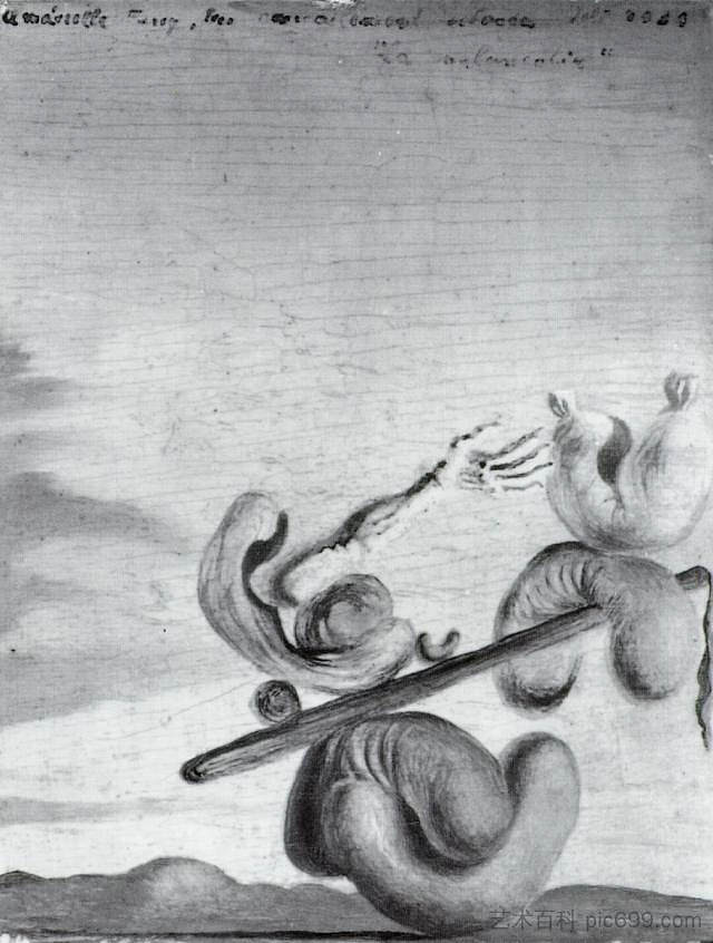 忧郁 - 对马塞尔·雷米的友谊 Melancholy - to Marcel Remy in Friendship (1934),萨尔瓦多·达利
