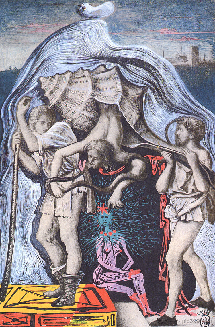 乔瓦尼·贝里尼五寓言的蜕变 Metamorphosis of the Five Allegories of Giovanni Bellini (1939),萨尔瓦多·达利