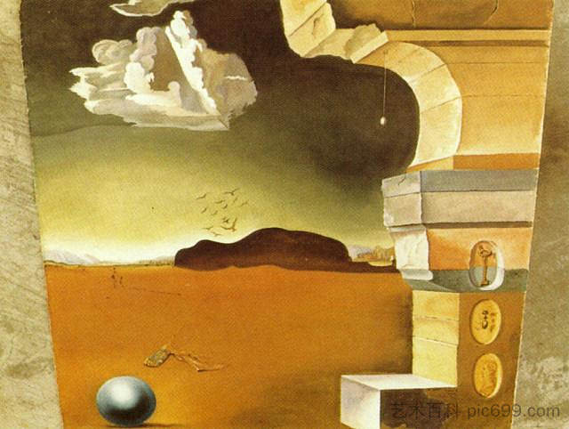 海伦娜·鲁宾斯坦的壁画(面板2) Mural Painting for Helena Rubinstein (panel 2) (1942),萨尔瓦多·达利