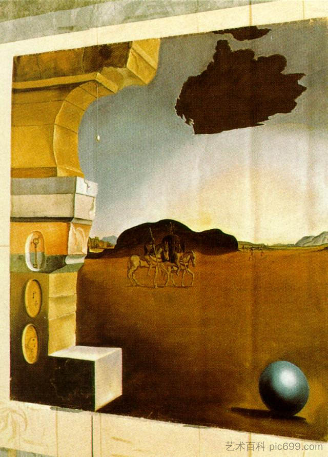 海伦娜·鲁宾斯坦的壁画（面板3） Mural Painting for Helena Rubinstein (panel 3) (1942)，萨尔瓦多·达利