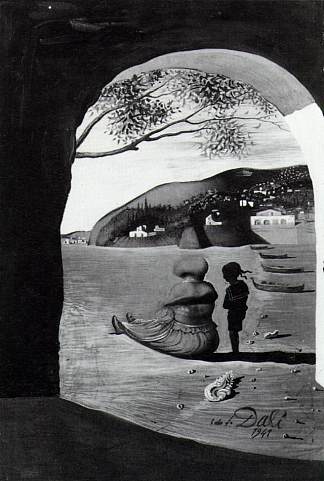 神秘的嘴出现在我的护士背后 Mysterious Mouth Appearing in the Back of My Nurse (1941)，萨尔瓦多·达利