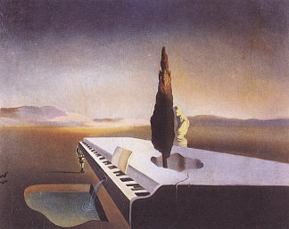 从三角钢琴流出的恋尸癖喷泉 Necrophiliac Fountain Flowing from a Grand Piano (1933)，萨尔瓦多·达利
