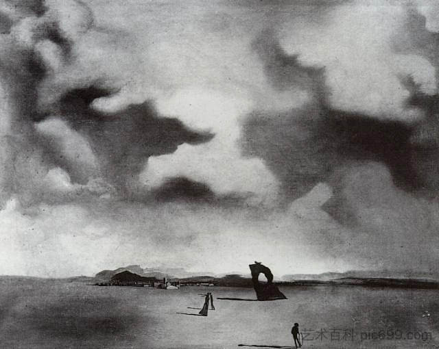 海滩上的夜幽灵 Night Spectre on the Beach (1934),萨尔瓦多·达利