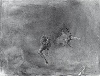 裸体与马与变形(未完成) Nude and Horse with Metamorphosis (unfinished) (c.1979)，萨尔瓦多·达利