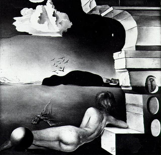 罗萨斯平原上的裸体 Nude on the Plain of Rosas (1942)，萨尔瓦多·达利