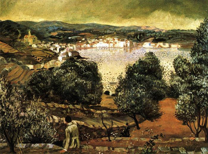 橄榄树。卡达克斯的风景 Olive Trees. Landscape at Cadaques (c.1922),萨尔瓦多·达利