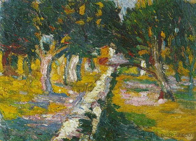 兰的果园(卡达克斯) Orchard at Llane (Cadaques) (1919 - 1920),萨尔瓦多·达利