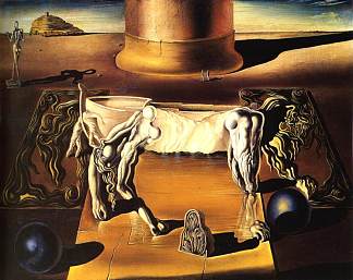 偏执的女人-马（看不见的睡女人，狮子，马） Paranoiac Woman-Horse (Invisible Sleeping Woman, Lion, Horse) (1930)，萨尔瓦多·达利