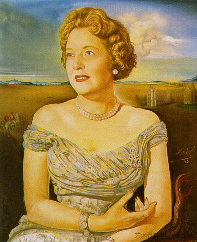 吉丝兰·德乌尔蒙特伯爵夫人的画像 Portrait of Countess Ghislaine d'Oultremont (1960)，萨尔瓦多·达利