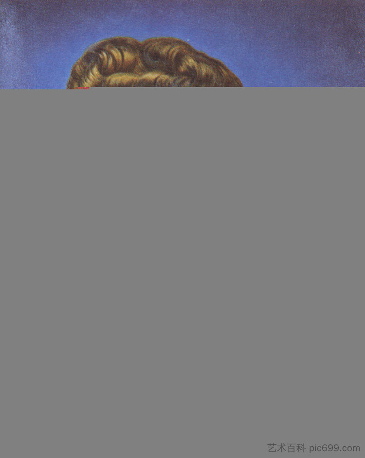有鼻丝虫症状的嘎拉肖像 Portrait of Gala with Rhinocerotic Symptoms (1954),萨尔瓦多·达利