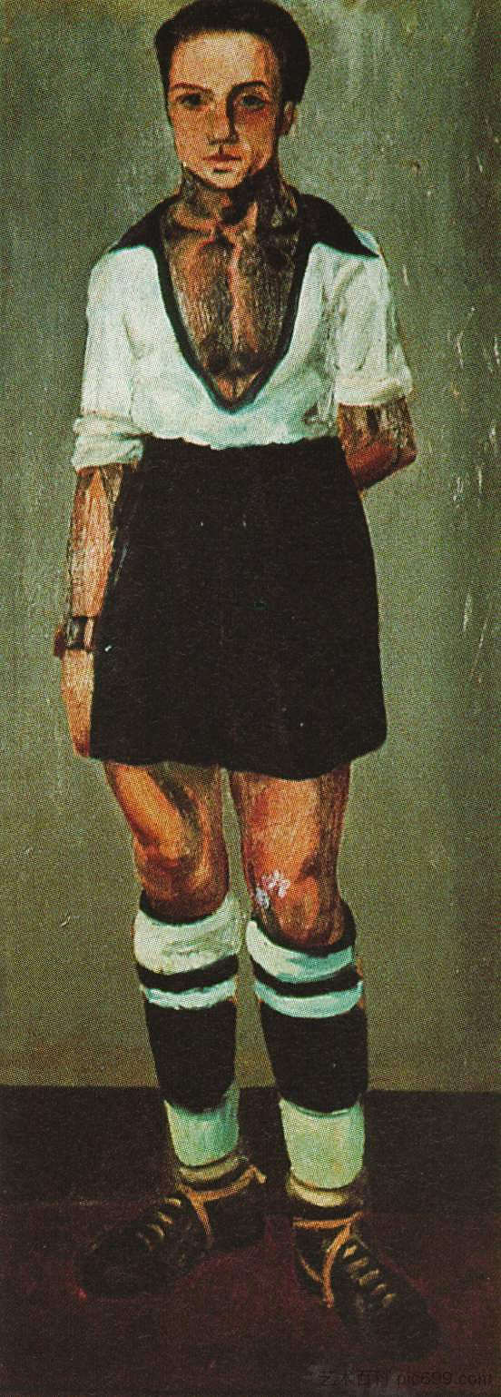 Jaume Miravidles作为足球运动员的肖像 Portrait of Jaume Miravidles as a Footballer (1921 - 1922),萨尔瓦多·达利