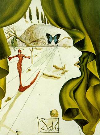 卡塔琳娜·康奈尔的肖像 Portrait of Katharina Cornell (1951)，萨尔瓦多·达利