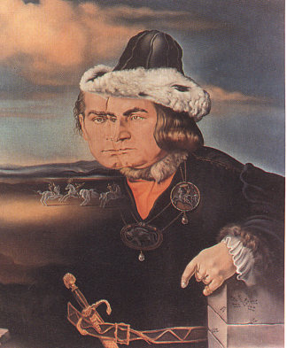 劳伦斯·奥利弗饰演理查三世的肖像 Portrait of Laurence Olivier in the Role of Richard III (1955)，萨尔瓦多·达利