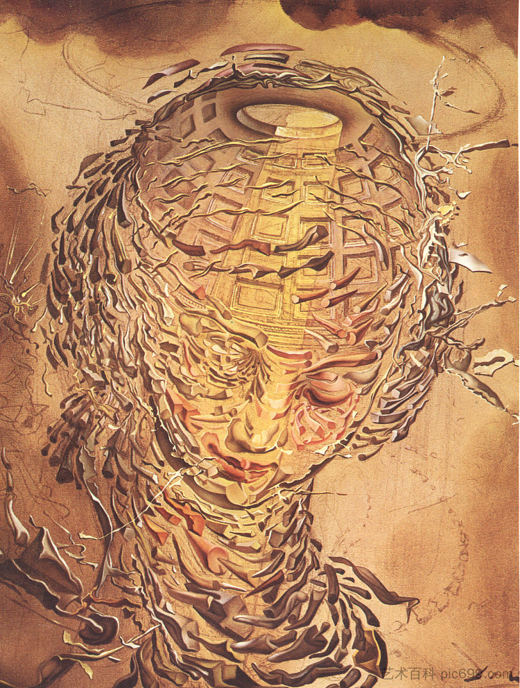 拉斐尔式头部爆炸 Raphaelesque Head Exploding (1951),萨尔瓦多·达利