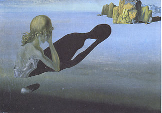 悔恨，或嵌入沙子的狮身人面像 Remorse, or Sphinx Embedded in the Sand (1931)，萨尔瓦多·达利