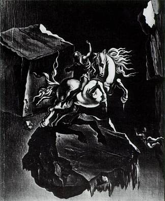 岩石和愤怒的马睡在海底 Rock and Infuriated Horse Sleeping Under the Sea (1947)，萨尔瓦多·达利