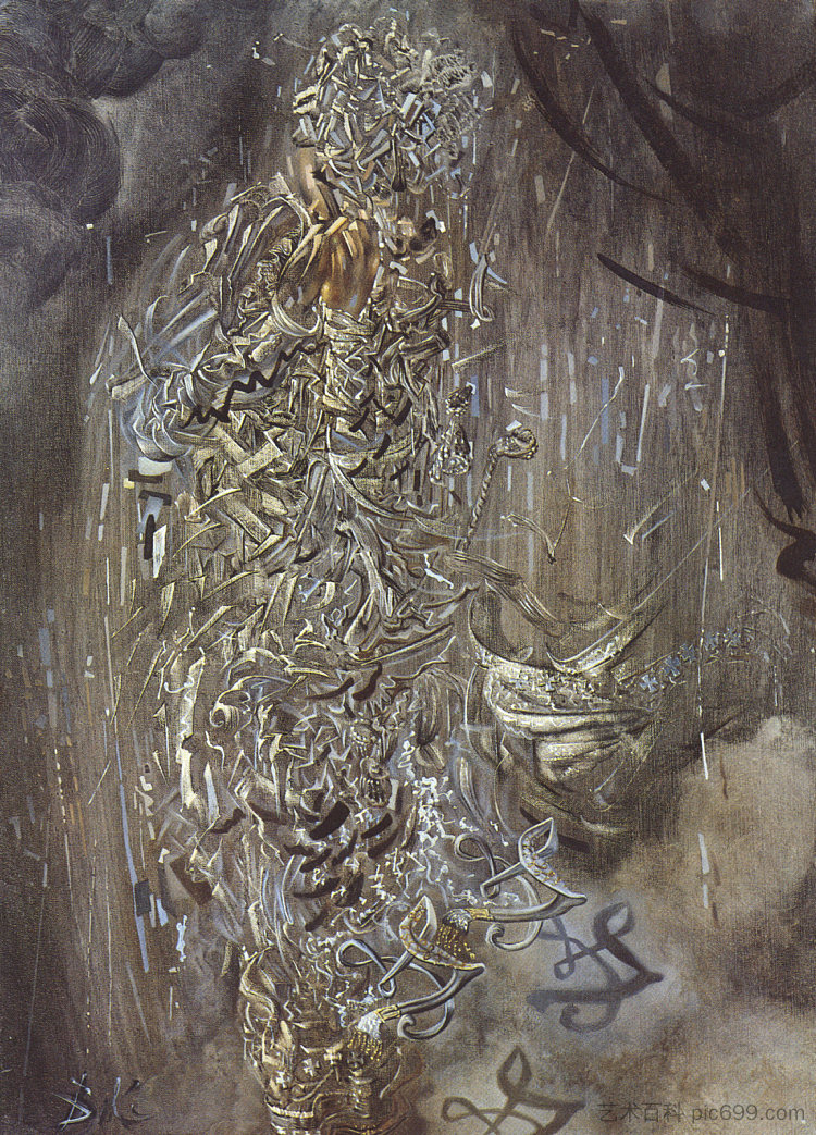 被三个介子包围的圣人 Saint Surrounded by Three Pi-Mesons (1956),萨尔瓦多·达利