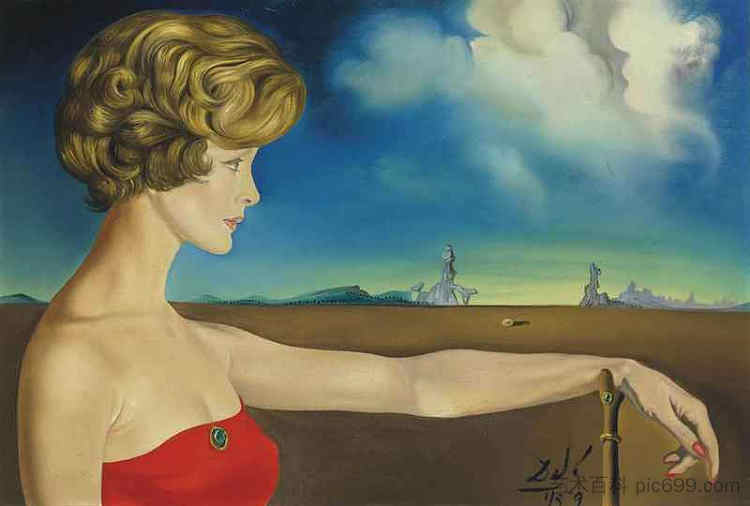 风景中的年轻女子 Jeune Femme Dans Un Paysage (1959),萨尔瓦多·达利